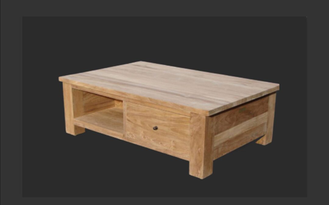 Salontafel met 2 laden en 2 open kamers