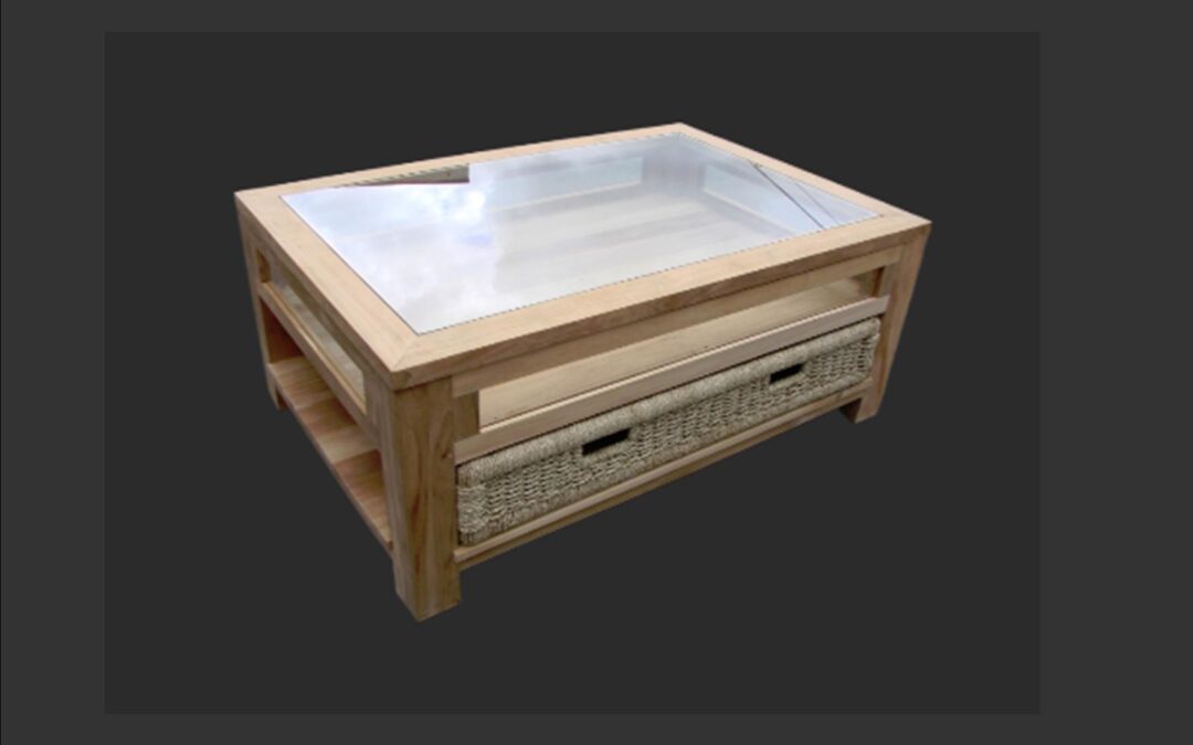 Salontafel met vitrine gedeelte