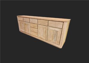 Buffetkast met laden teak