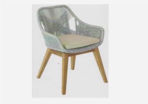 stoel teak synthetische rotan