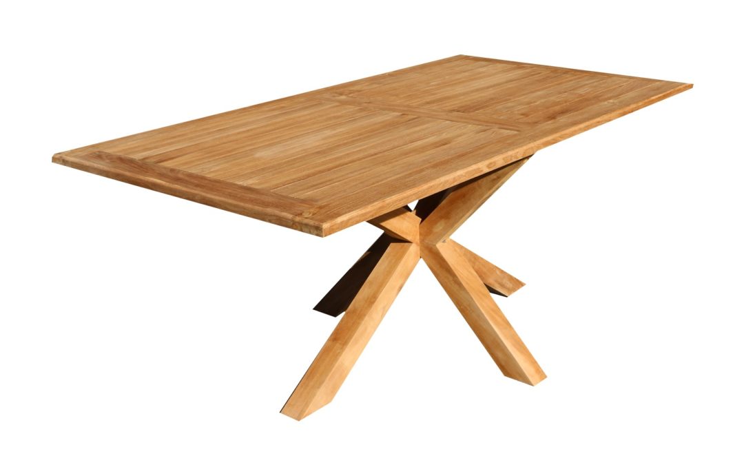 rechthoekige tafel met voet teak ster teak 1.8m*1m