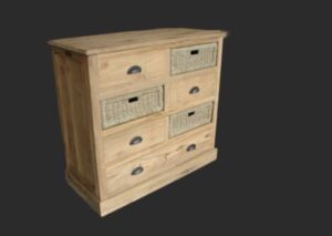 kast met manden en laden