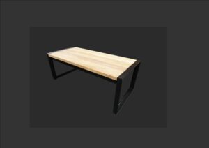 salontafel teak met metaal zwart