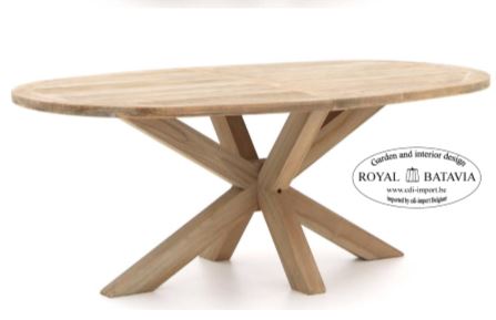 ovaal tafel met centrale voet ster 1.8m*1m