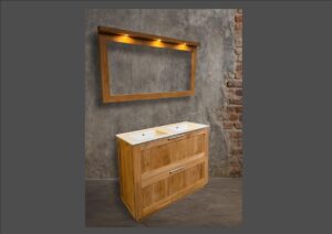 lavabomeuebel met inbouwlavabo teak