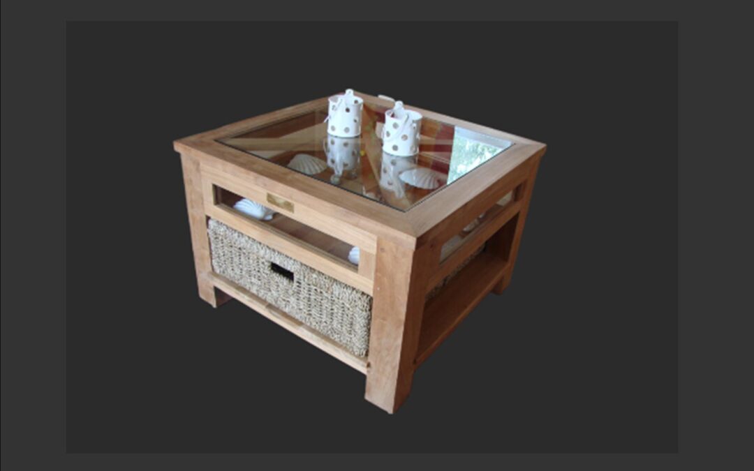 Salontafel met vitrine gedeelte art 2162