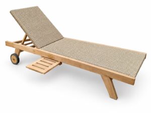 ligbed teak met sunthetische rottan